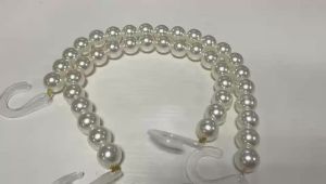 [J] 2Pcs Imitation Pearl Chain Shoe Charms Detachable Artificial Pearl Shoe Chains Fashion Simple Shoes Buckle Shoes Decoration