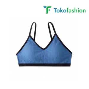 Tokofashion Bra Wanita Tanpa Kawat Line Black Sport Pakaian Dalam Wanita Murah BR490
