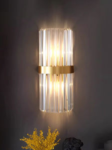 โคมไฟติดผนังคริสตัลเงินแบบลำลองหรูหรา ไฟ LED 2 ดวง แหล่งกำเนิดแสง LED แหล่งกำเนิดแสง LED สำหรับตกแต่งบ้าน