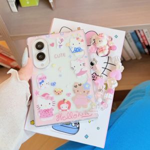 Sanrio | Ốp Điện Thoại Từ Tính Hello Kitty Hồng Hoạt Hình Dễ Thương Cho Samsung Galaxy Z Fold 8 6 5 43 Ultra Kèm Dây Đeo - Chống Sốc Chống Xước