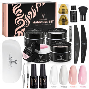 Bộ Gel Dựng Móng YOKEFELLOW 15g Gel Poly Màu Hồng Nude Trắng Gel Móng Cứng 4 Màu Bộ Gel Dựng Móng