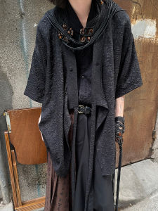 Sleep Retro Summer Ribbon Florals Embroider Yamamoto Yaosi Style New Chinese Style Robe Short Sleeve Shirt Coat