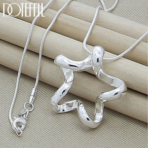 DOTEFFIL Starfish Pendant 925 Sterling Silver Necklace 16-30 Inch Snake Chain For Women Fashion Wedding Engagement Jewelry