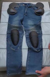Motorbike Jeans Windproof Plus Velvet Aramid Motorcycle pants Mens Motocross Road Knee Protective winter wnter warm Moto