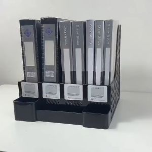 4 Slot Book Document Pencil Plastic Organizer Stand Desk Organizer Holder Organizing Files Document Storage Desktop