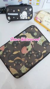 Sleeve Pouch Sarung Tas Bag Case Ipad Tab Tablet Macbook Air Pro Laptop Asus Acer Lenovo HP Huawei 11 12 13 14 15 inch Motif Gambar Kartun Cartoon Kucing Bunga Cherry Cute Lucu Murah Leather Kulit PU Waterproof Korean Model  Shockproof