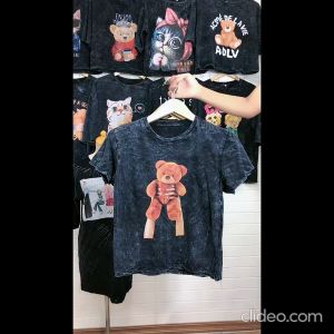 Elizabethgrosir1 BKK Kaos Standard Grosir 45 Kaos Katun combed 30s adem Acid Wash Import Baju Bangkok Kaos Oblong Perempuan