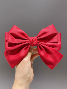 Kẹp Tóc Búp Bê Màu Đỏ Lớn Phong Cách Hàn Quốc Cho Trẻ Em Phụ Kiện Tóc Cho Bé Gái Kẹp Tóc Thắt Nút Bướm Cho Mẹ Và Chị Em