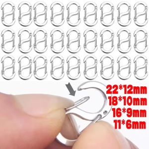 10Pcs Carabiner with Lock Anti-Theft Outdoor Camping Backpack Buckle Key-Lock Tool Metal Double Hooks Keychain Lock Hook