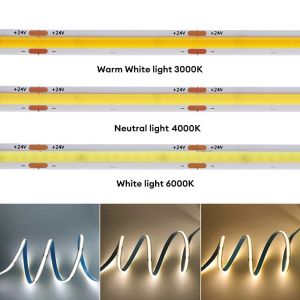 Led dây tủ bếp tủ nội thất COB 12V siêu sáng mặt său có băng keo tự dính