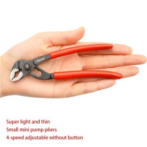 Ultra-Thin 5/6 Inch Multifunctional Mini Pump Clamp Small Pipe Pliers Crescent Wrench No Button 4-Stop Spanner Tool