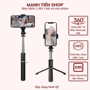 Gậy Chụp Ảnh Tự Sướng 3 Chân Đa Năng Q07 Q07s R1 R1s JC18H Kèm Đèn Selfie + Remote Bluetooth Siêu Tiện Lợi