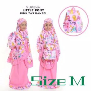COD Mukena Anak Katun 1-12 Tahun Little Pony Pink GRATIS BORDIR NAMA