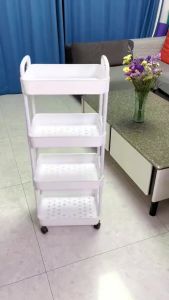 Kệ đựng đồ đa năng 4 tầng có bánh xe đẩy chuyên dụng cho spa phòng tắm bếp chất liệu inox cao cấp