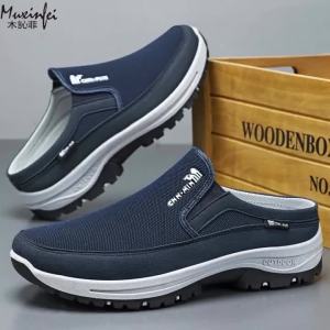 Mens Shoes 2026 Spring New Versatile Casual Half Top Single Shoes Comfortable Breathable Odorous Foot Size 39-47