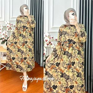 MIDI DRESS Kalana Busui Friendly Rayon Viscose Premium motif bunga
