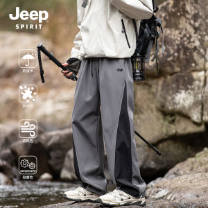 American Style Retro Color Block Workwear Casual Pants Men Loose Straight Outdoor Long Trousers JEEP SPIRIT Polyester Fiber