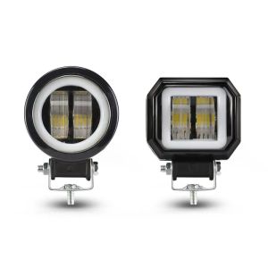 2PCS/1PC 12V-80V Waterproof Round Angel Eyes LED light Portable Spotlights Motorcycle Offroad Truck Driving Car Boat Work Light