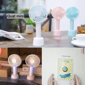 Quạt cầm tay quạt tích điện mini với 3 mức gió siêu mát nhiều màu