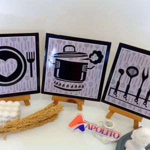 HIASAN DINDING KITCHEN DAPUR BLACK AND WHITE (20X20 CM) WALL DECOR DEKORASI KAYU PAJANGAN DINDING