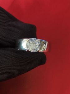 Selamat Datang di Diamcity Jewelry Flagship Store - Desain Cincin Berlian Pria Pt950 Platinum 2 Karat