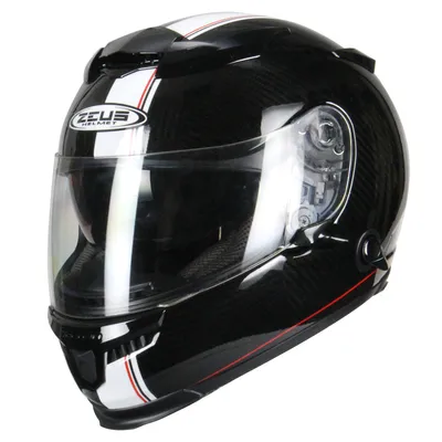 Zeus | Carbon Fiber Double Lens Racing Motorcycle Helmet Bluetooth
