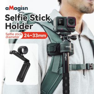 aMagisn Selfie Stick Hanger for Insta360/DJI/GoPro Action Camera Quick-Release Waist Belt Clip Stick Holder Hands-free Mount
