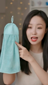 Kain Lap Handuk Tangan Meja Dapur Wastafel Serbet Gantung Serbaguna Hanging Kitchen Hand Towel Polos With Loop