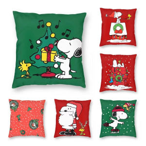 Snoopy Woodstock In Hình Hai Mặt Cây Giáng Sinh Vỏ Gối Vuông Trang Trí Nhà Áo Gối Cho Phòng Khách Ghế Ô Tô