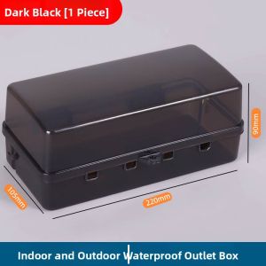 Outdoor Waterproof Power Strip Rainproof Electrical Socket Box No Drilling Required Ideal for Bathroom And Outdoor Use