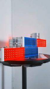  BINGO ไฟโซล่าเซลล์ ไฟเตือน ไฟสัญญาณจราจรพลังงานแสงอาทิตย์ ไฟกระพริบ LED 2 ด้าน  Solar Warning Light กันน้ำ IP67 แดง-น้ำเงิน ใช้งานได้ 24 ชั่วโมง