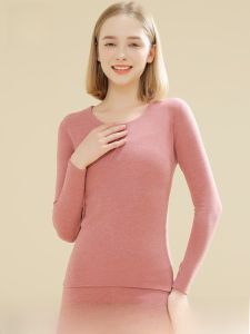 MiiOW | เสื้อชั้นในผู้หญิงคอกลม แขนยาว ทรงสลิมฟิต อบอุ่น ไร้ตะเข็บ ผ้าไหม ผ้าขนสัตว์ รักษาความร้อน เสื้อชั้นในฤดูใบไม้ร่วง/ฤดูหนาว 2025 ใหม่