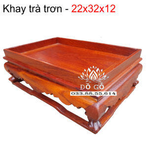 Khay trà trơn trà gỗ hương khay trà cafe cao cấp cỡ kích thước 35x23 cao 15