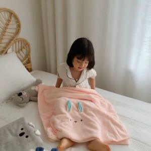 Microfiber Rabbit bear Bath Towel coral face towel hand towel animal ear cute soft blanket cotton 可爱浴巾