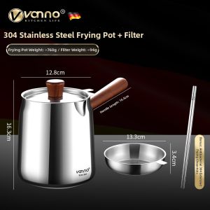 VONNO | Oil Saving Multifunctional Frying Pan 304 Stainless Steel