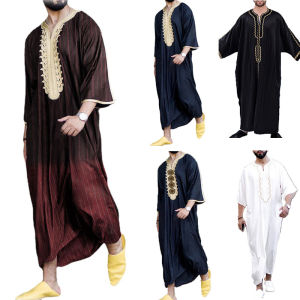 เสื้อคลุมซาอุดิซูสไตล์ตะวันออกของผู้ชาย เสื้อยืดพิมพ์ลายชาว อิสลามโท้บีเดรส ขนาดพิเศษ มูลคุยสำหรับชุณาซูชา มูลคุยสำหรับชุณาซูชา