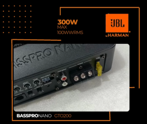 Deep Bass JBL GTO200 Bass Pro Nano Slim Underseat Subwoofer – 300W Max / 100W RMS  Powerful Bass in a Compact Package