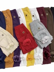 Thickened Fleece Womens Casual Pants High Waist Sports Loose Slimming Cuffed Nine Points Pure Cotton Sweatpants