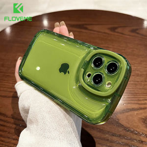 FLOVEME Invisible Folding Holder Transparent Phone Case For iPhone 14 13 12 11 Pro Max 14 Plus Camera Lens Ring Stand Candy Color Soft Back Cover For iPhone 14 13 12 11