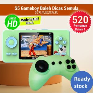 ✨【Readystock】 + FREE Shipping ✨ 【Hot Sale】S5 520 Games In 1 Rechargeable Classic Video Gameboy Console Childhood Toy 1/2 Players Klasik Konsol Mainan Budak