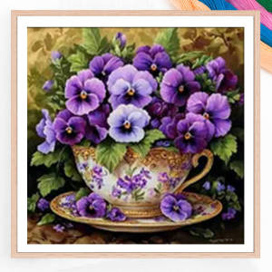 Full Embroidery Flower Potted Plant 11CT Printed Cross Stitch Kit Printing Pictures Home Decoration Painting