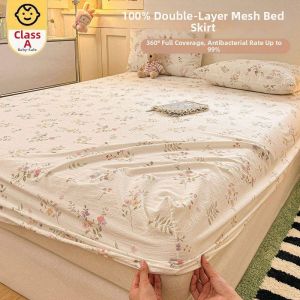 KAMONI | Dual Layer Non-Pure Cotton Summer Bed Skirt Single