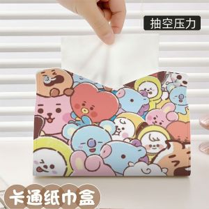 LINE FRIENDS | bt21 idol-related paper towel box with cartoon car arrangement. Suitable for placing items in the bathroom 2026