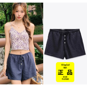 กางเกงขาสั้นทรงเอวสูงทรงเข้ารูปผ้าไนลอนเนื้อนุ่มแบบยืดหยุ่นสำหรับฤดูร้อน 2024 ทรงเรโทร กางเกงขายาวทรงเข้ารูปสำหรับผู้หญิง