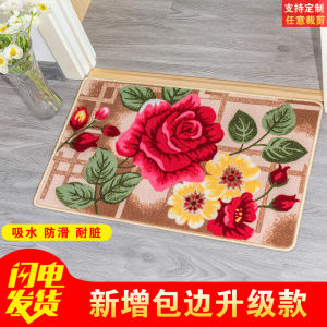 Water Absorbent Non-Slip Door Mat Home Use Living Room Kitchen Bedroom Bathroom Entrance Modern Simple Style PVC Floor Mat