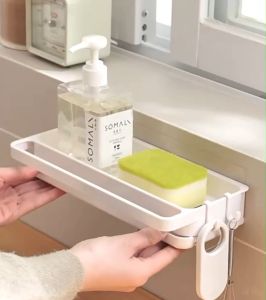 Rag Drain Rack Kitchen Sink Faucet Wall-mounted Shelf Household Dishcloth Storage Shelf