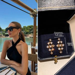 CAFFTI | Pure Silver Zirconium Cubic Zirconia Diamond Rhombus Earrings