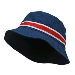 topi bucket polos motif garis ukuran dewasa bahan kanvas