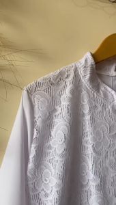 ERFA BUSANA Gamis Brokat Yuni Putih Wanita Dewasa Ceruty Babdydoll Full Puring Terbaru