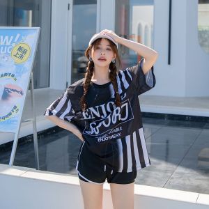 2024 New Three-Piece Suit Casual Long Sleeve Thermal Spring Breakaway Slimming Quick-Drying Swimwear Set for Women